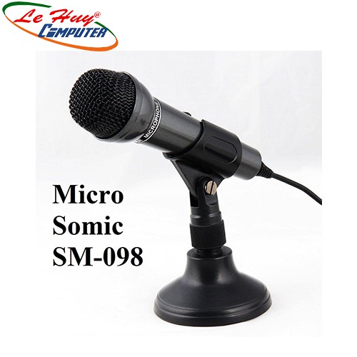 Micro Thu Âm Somic Senic Sm-098 Màu Đen, Có Chân Để (Jack 3.5Mm)