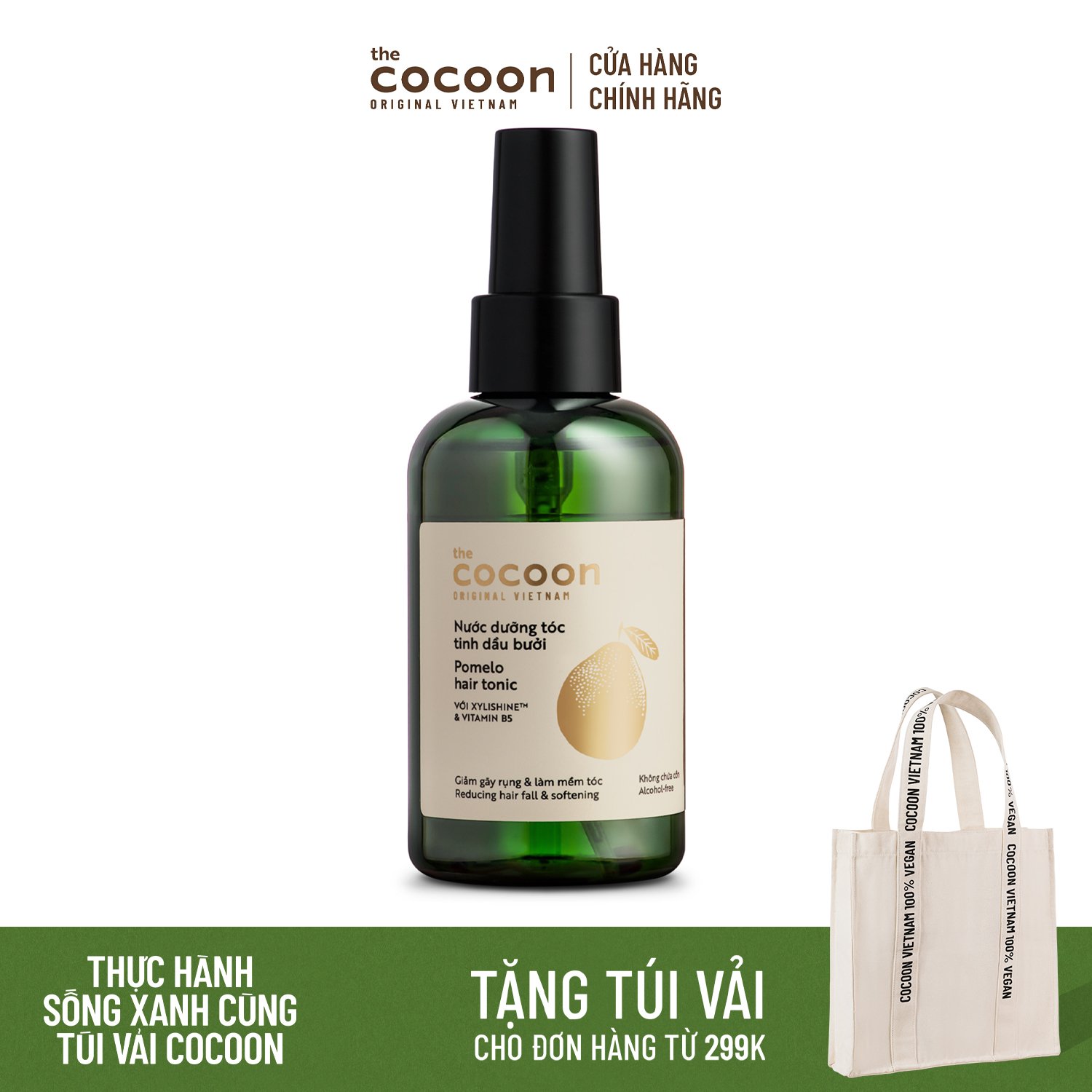 [HCM]Nước dưỡng tóc tinh dầu bưởi Cocoon giúp giảm gãy rụng & làm mềm tóc 140ml