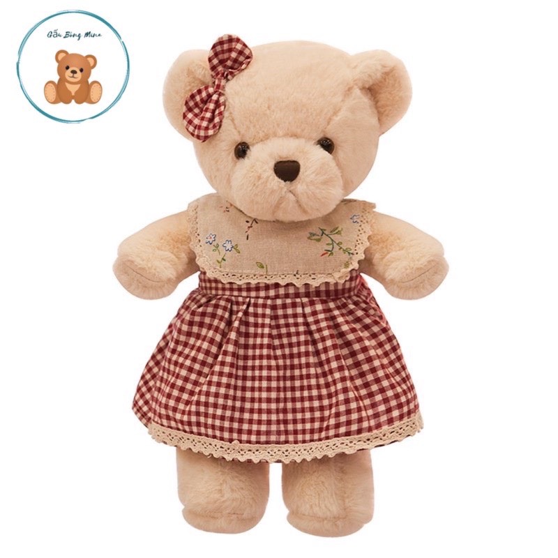 Gấu Bông Teddy Mặc Váy Yếm - Teddy đôi -  Gấu Bông Mina