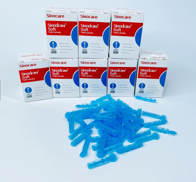 Que Thử Đường Huyết Sinocare Safe-Accu (Hộp 50-Hộp 25 Que)