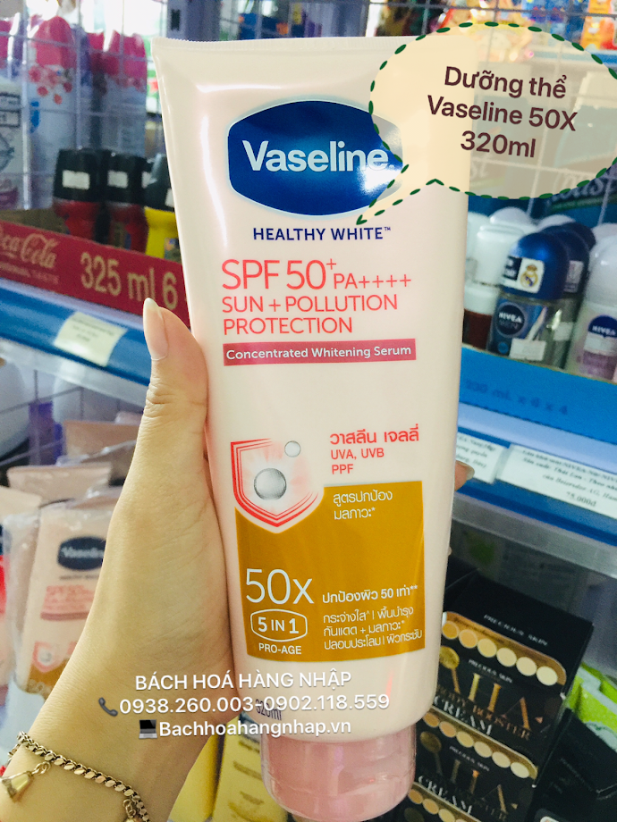 [HCM]Dưỡng Thể Chống Nắng Vaseline 50X Thái Lan