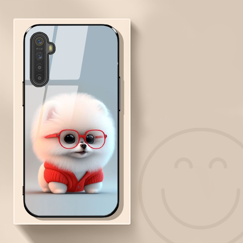Ốp Lưng Realme 6, 6 Pro mặt kính in hình gấu dễ thương
