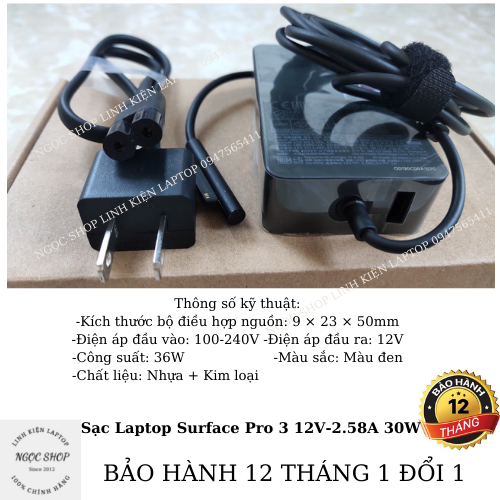 Sạc Surface Pro 3 15V-2.58A 44W Microsoft Surface Pro 3/ Surface Pro 4