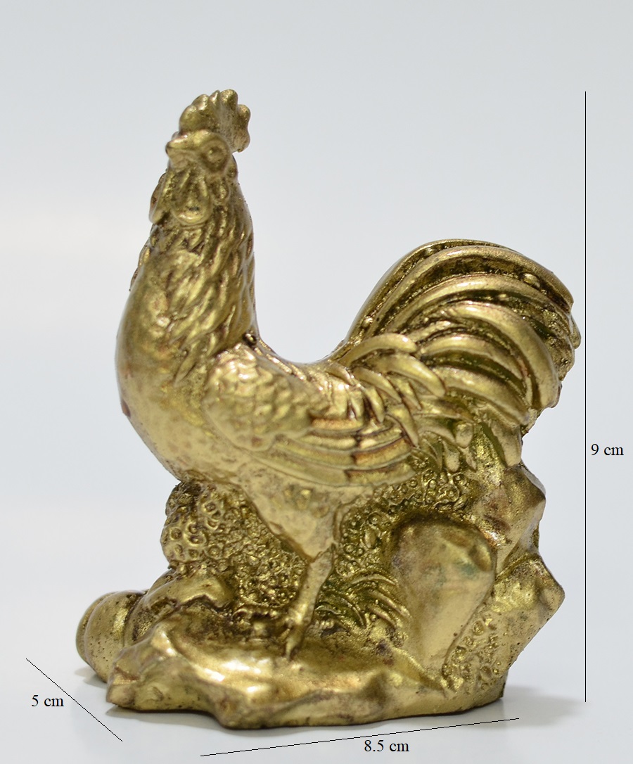 [HCM]Tượng đá trang trí gà nhỏ màu đồng
