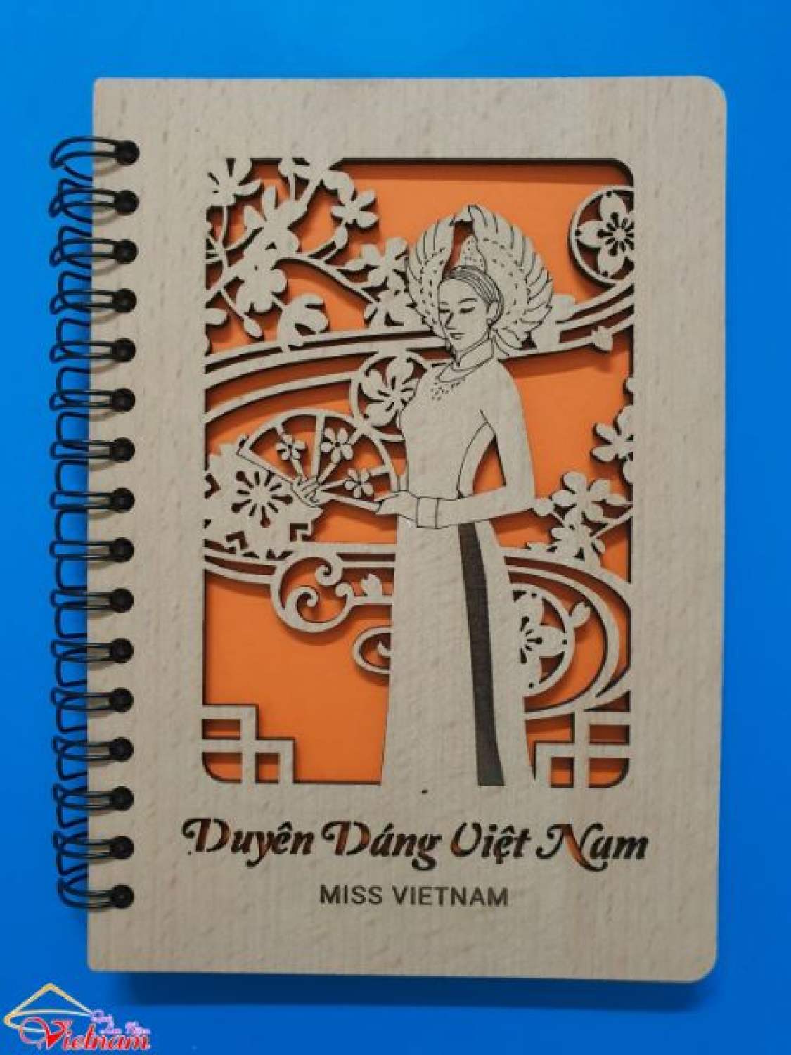 Sổ lưu niệm gỗ khắc laser (16cm x 11cm)