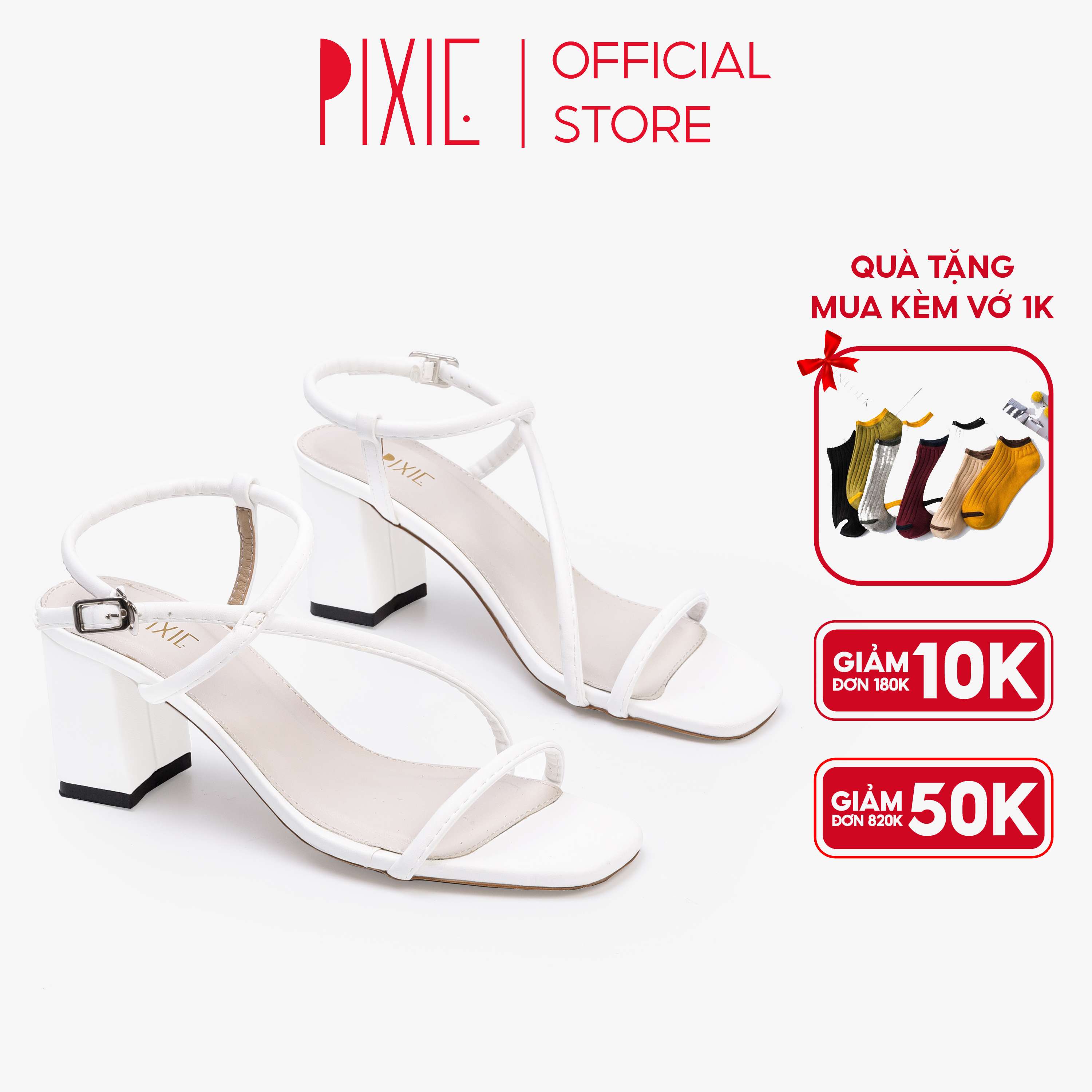 Giày sandal cao gót 6cm quai mảnh pixie h059