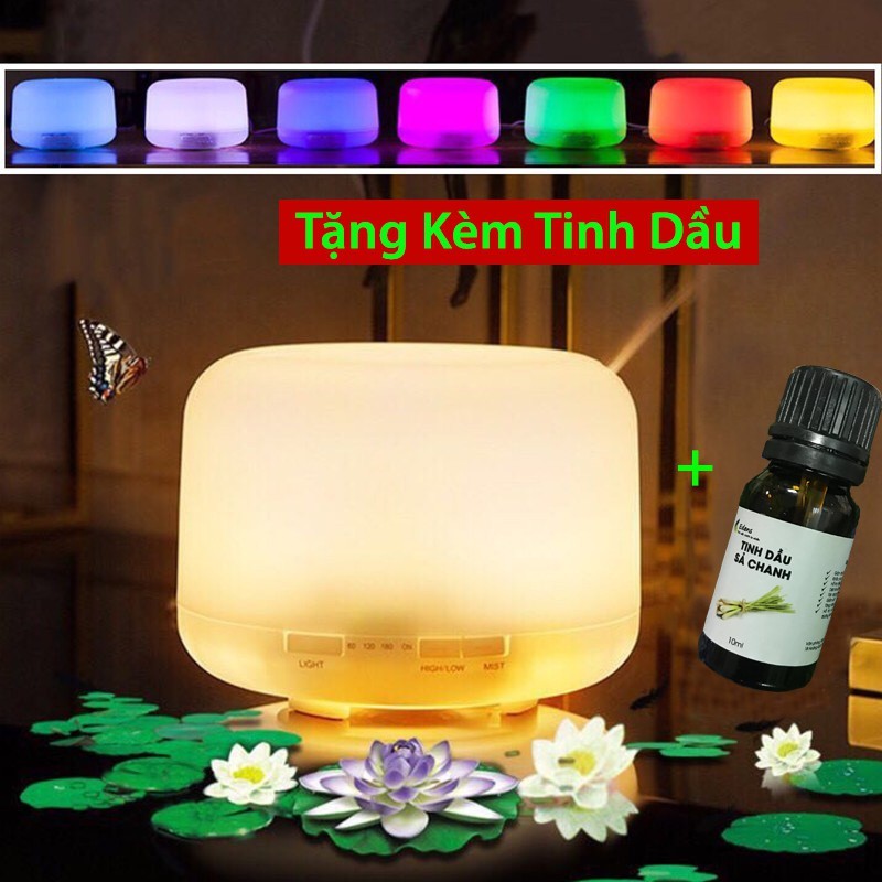 Bảng giá Máy phun sương tạo ẩm khuếch tán tinh dầu cao cấp dung tích lớn thay thế đèn xông tinh dầu + tặng tinh dầu sả chanh 10ml