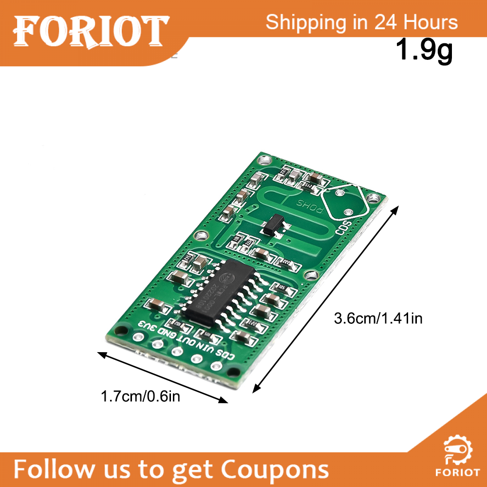Foriot Mô-đun Cảm Biến Chuyển Động Radar Vi Sóng Mô-đun Công Tắc Thông Minh Mô-đun Cảm Ứng Cơ Thể Người Khoảng Cách Phát Hiện 6-12M 4-28V