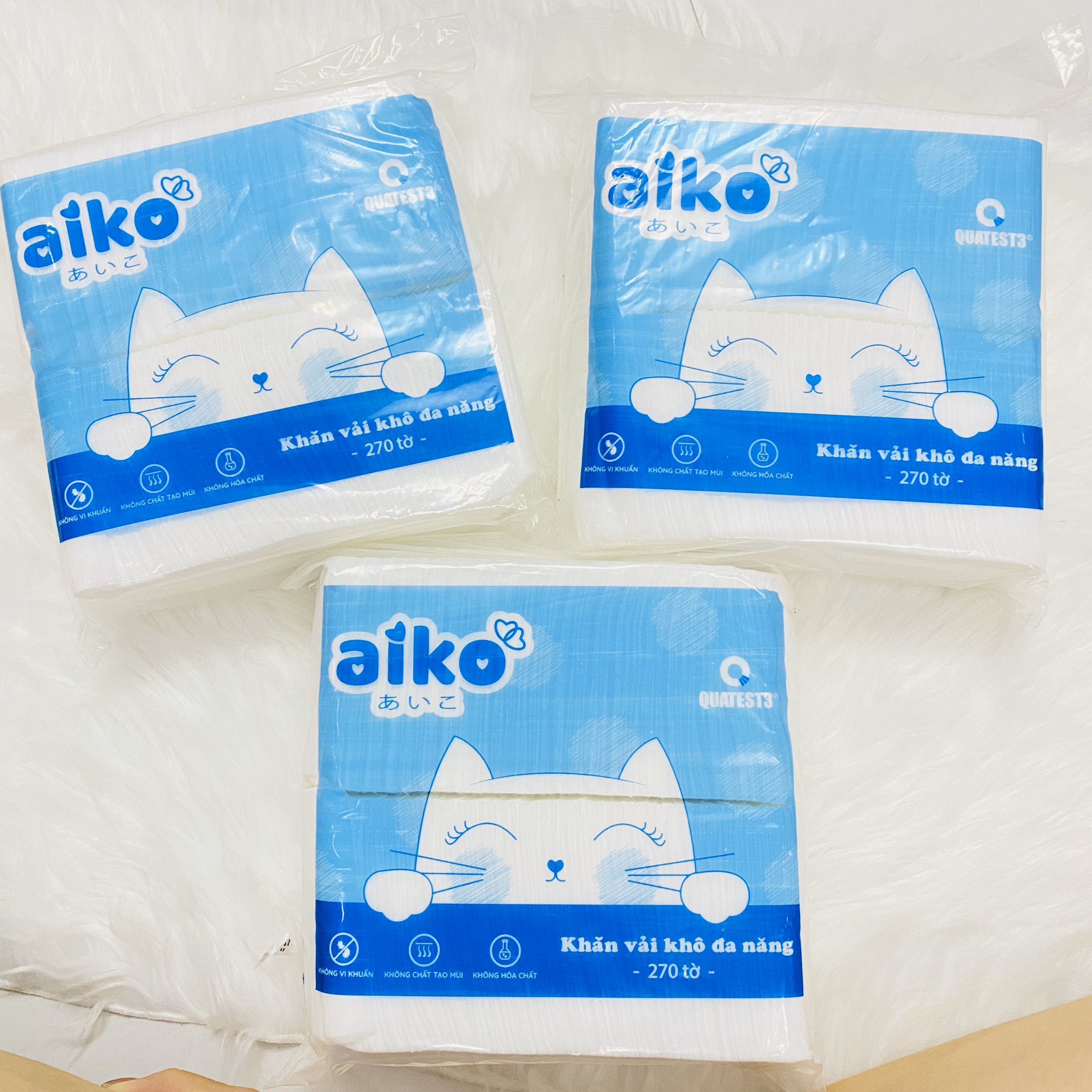 [HCM]Khăn vải khô đa năng Aiko 270 tờ