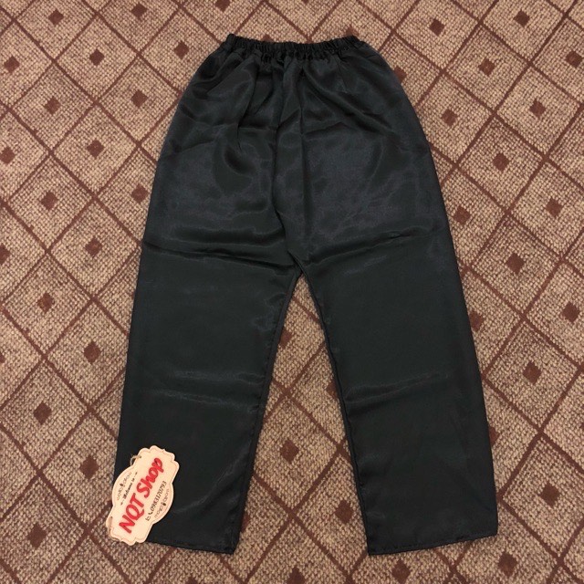 Quần Sa Tanh Bà Già - Quần Satin Đen Bóng - Quần Lụa Trơn Đen Người Già