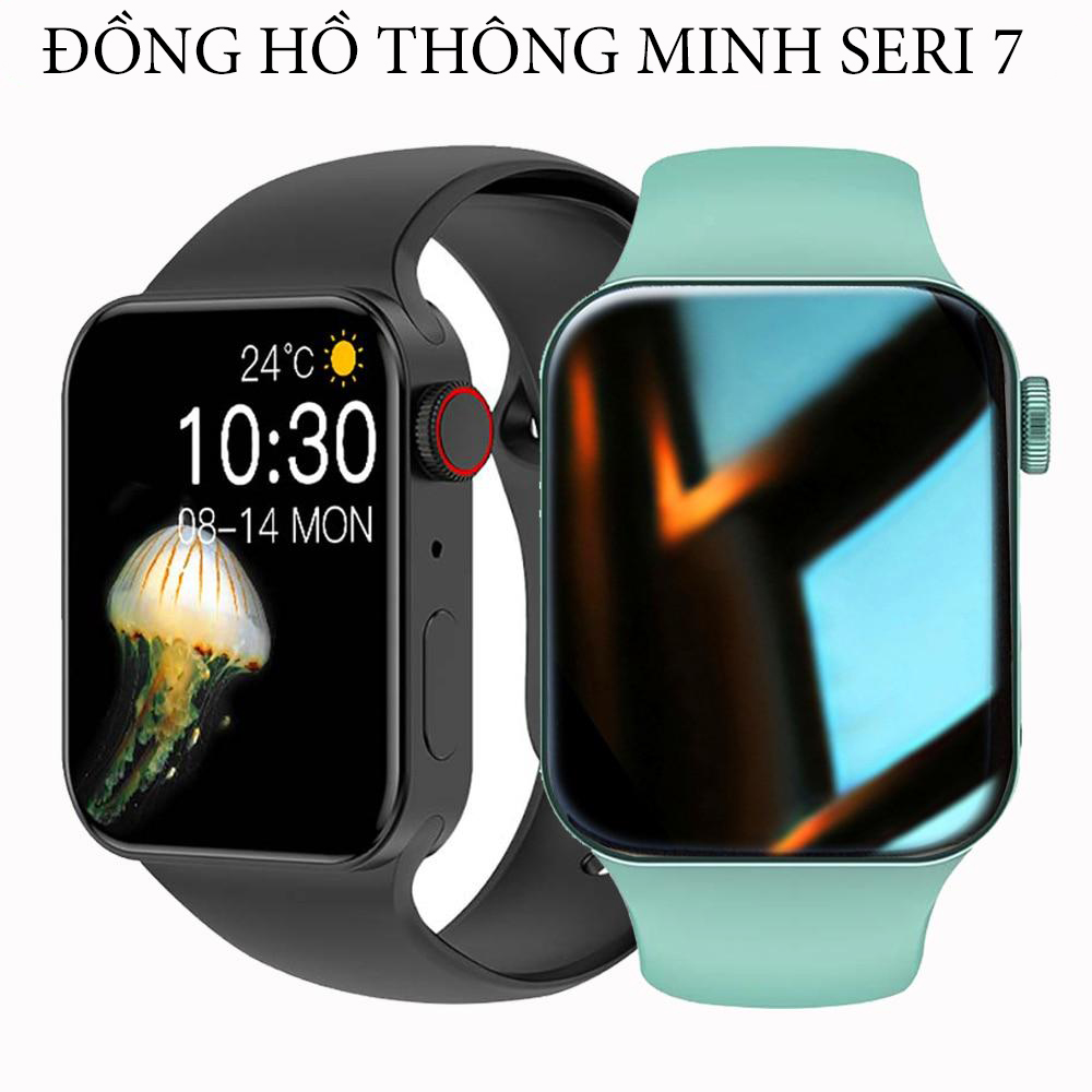 [ BẢN QUỐC TẾ ] Đồng Hồ Thông Minh SERI 7 Viền Vuông - Smart Watch Đeo Tay Thời Trang Nam,Nữ - Nghe Gọi 2 Chiều, Hiển Thị Thông Báo, Chơi Nhạc, Chụp Ảnh.. Chống Nước IPX67 - bảo hành toàn quốc