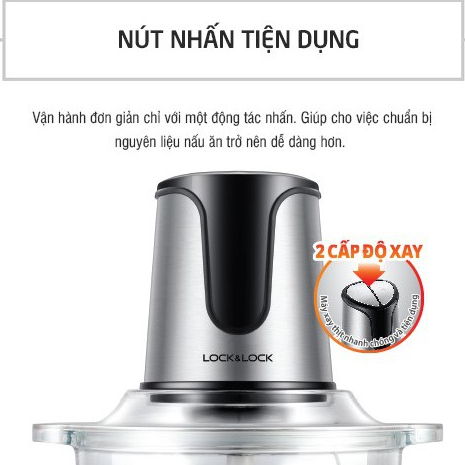 Máy xay thịt LocknLock 2L lưỡi dao sắc kèm 2 cấp độ xay Lock&Lock EJM171 - HAPOS