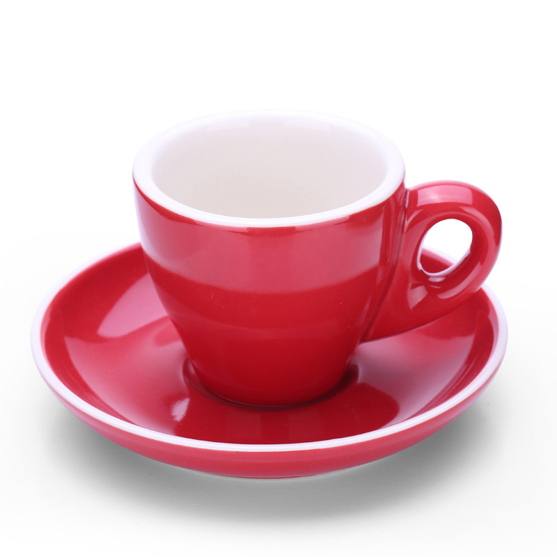 Ly sứ espresso 80cc màu đỏ