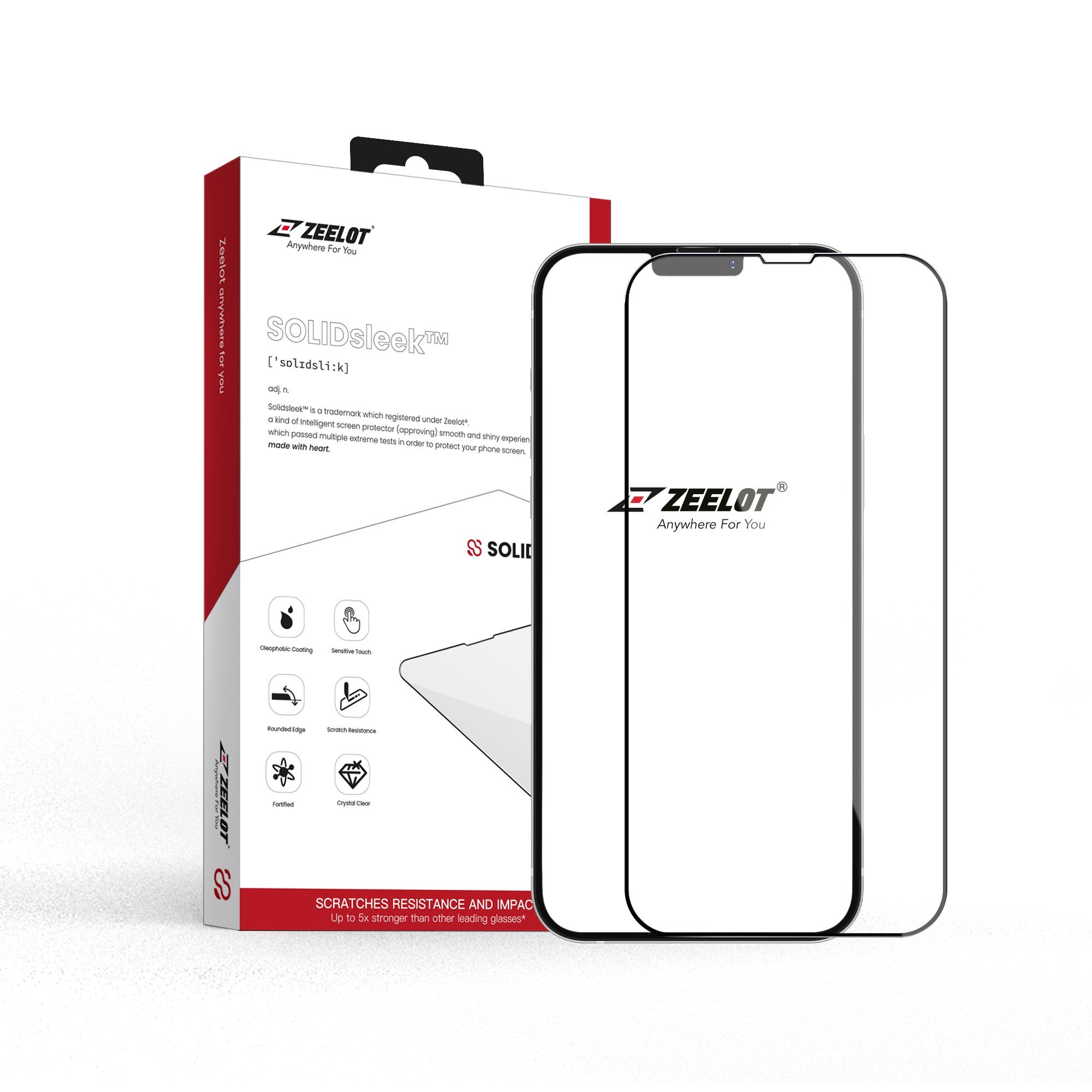 Miếng dán cường lực chính hãng zeelot solidsleek retina clear cho iphone 13 series