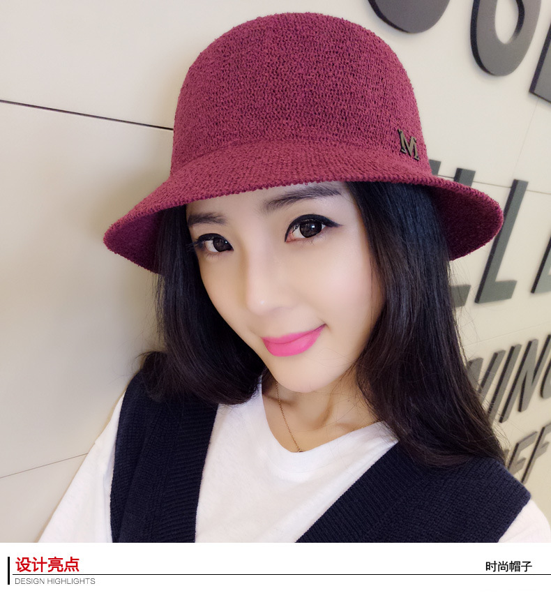 Mũ cói hàn quốc xinh xắnn chữ m - nc148 - đỏ