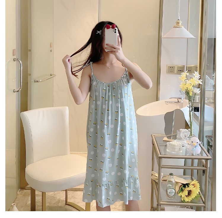 Váy 2 Dây Lanh Mặc Nhà VN55