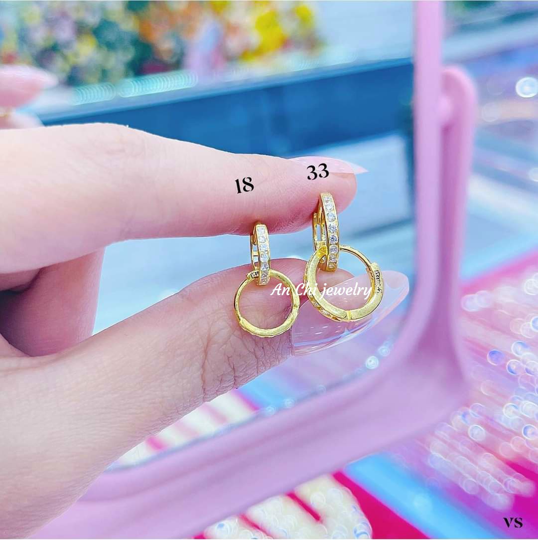 ngoctraianchi sỉ bông tai vàng tây cho mẹ và bé mẫu đơn giản