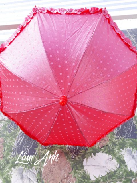 Ô Dù Che Nắng Bé Gái Ren Chấm Bi Dễ Thương DK50