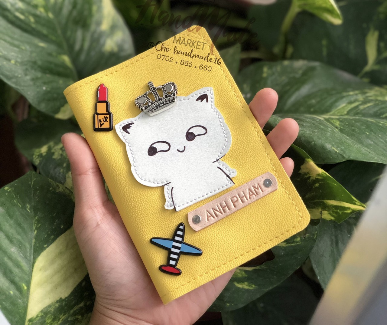 1*vỏ hộ chiếu con mèo,bao hộ chiếu con mèo,bọc hộ chiếu con mèo,passport cover cat