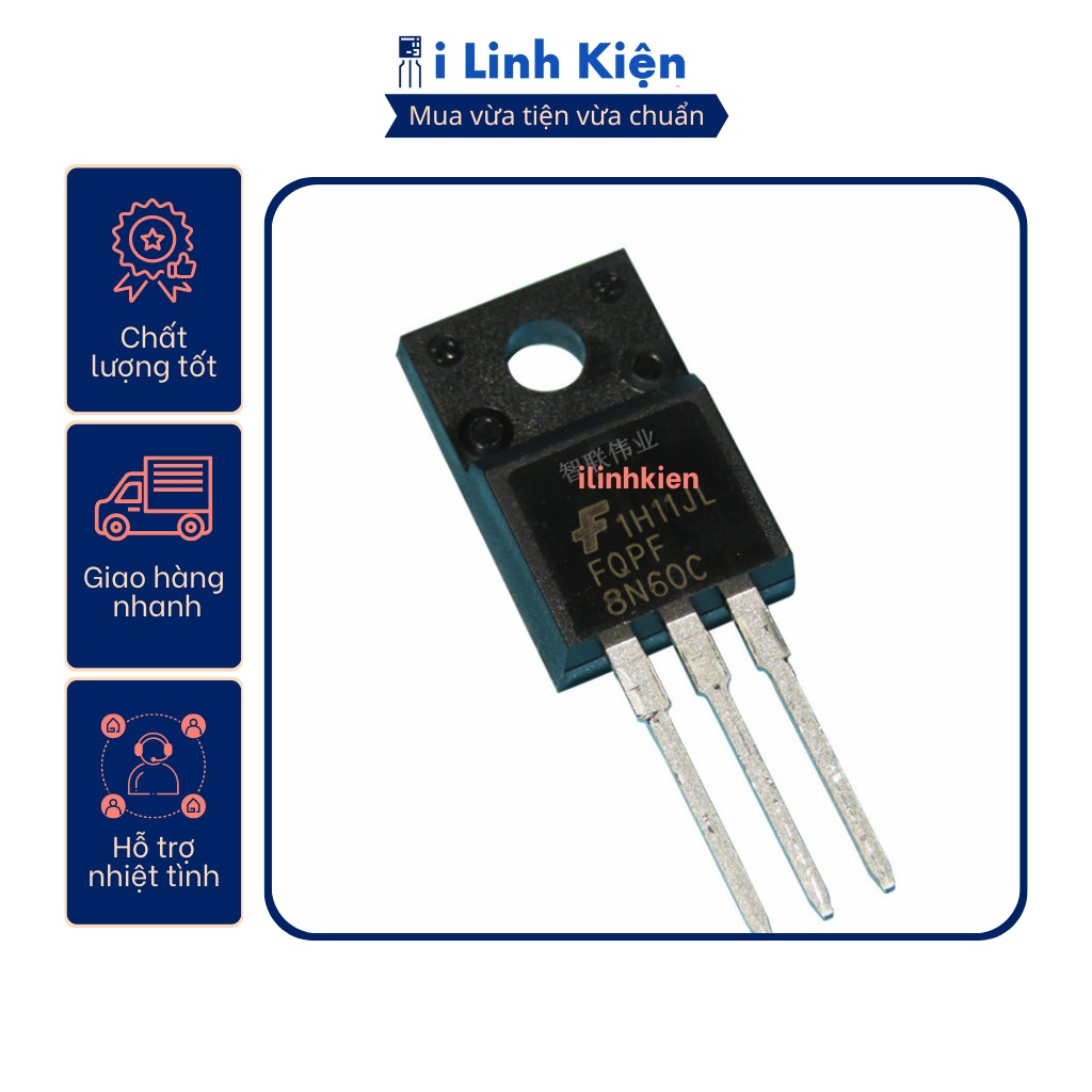 8n60 fqpf8n60c n-mosfet 8a 600v to-220f chất lượng tốt