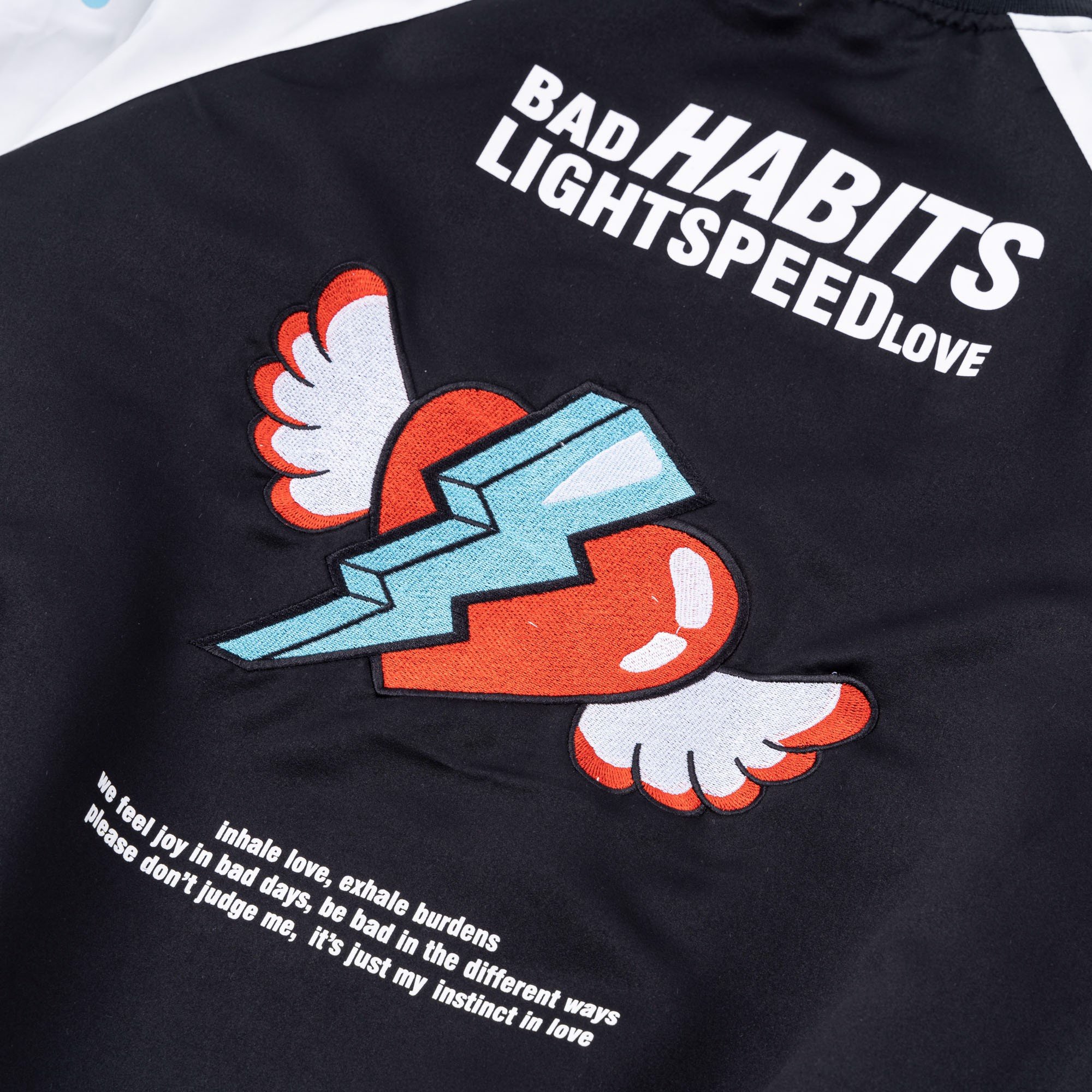 Áo Bomber Jacket BAD HABITS LIGHTSPEED LOVE full tag