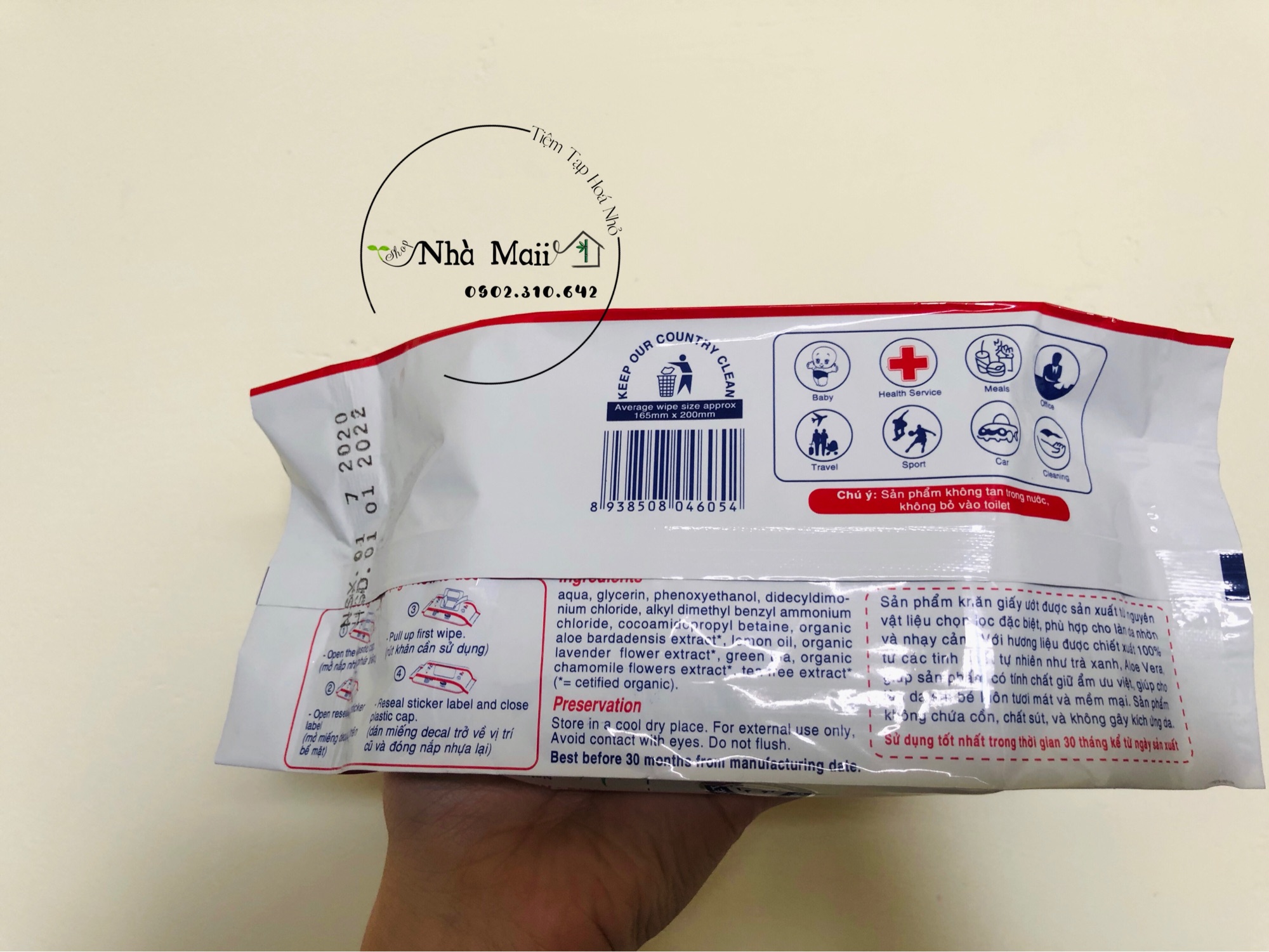 Combo 5 Khăn Ướt Cao Cấp Phương Nam 80 tờ