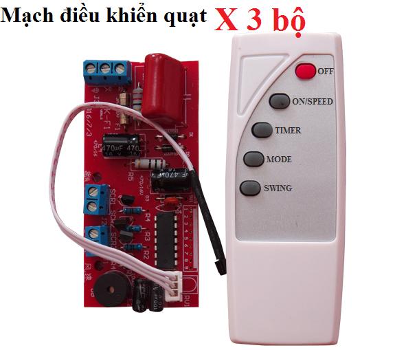 Combo 3 Bộ Điều Khiển Từ Xa Cho Quạt (Bản Tiếng Anh), Công Suất Dưới 85W, Thiết Kế Nhỏ Gọn Tiện Dụng