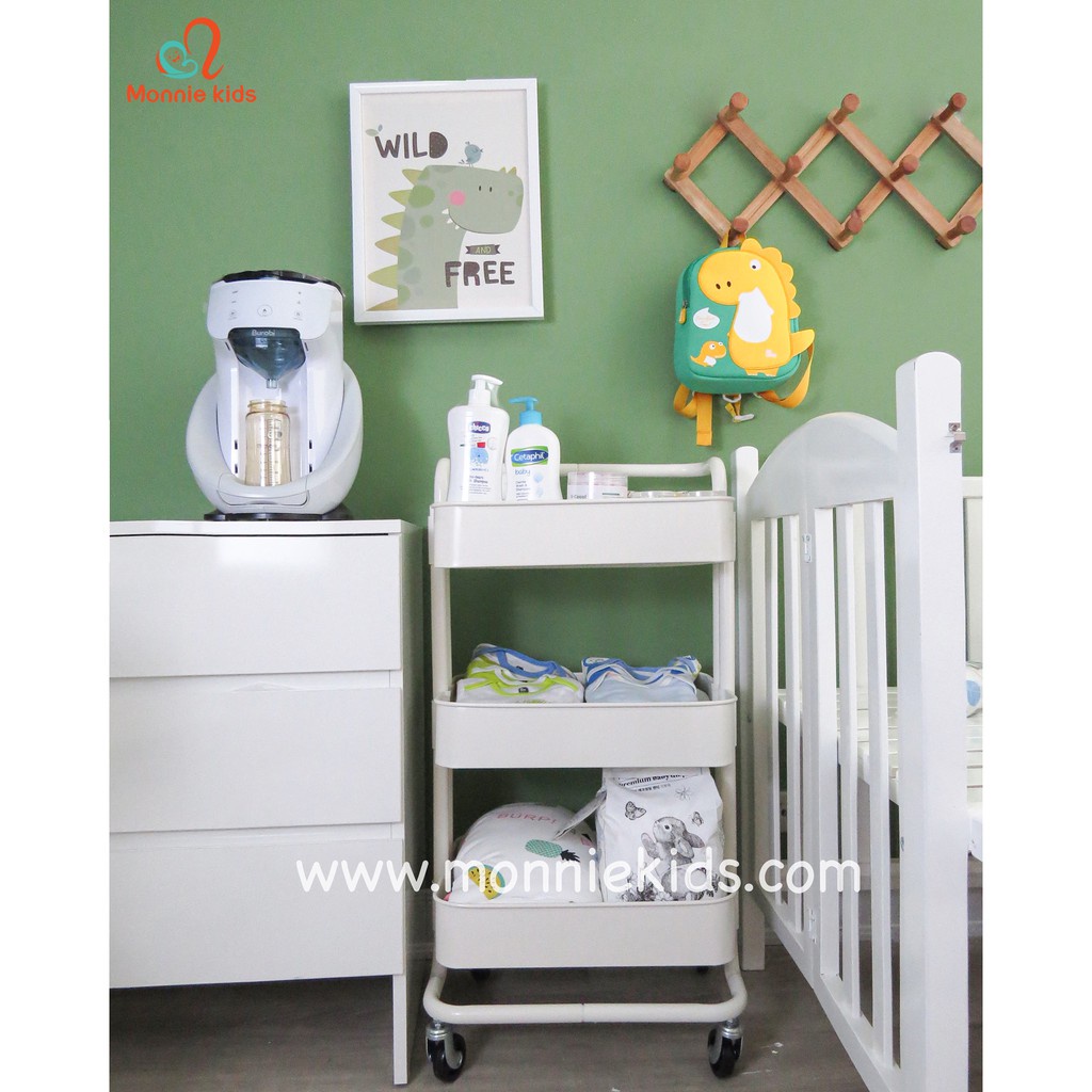 Kệ đa năng 3 tầng có bánh xe inox cao cấp