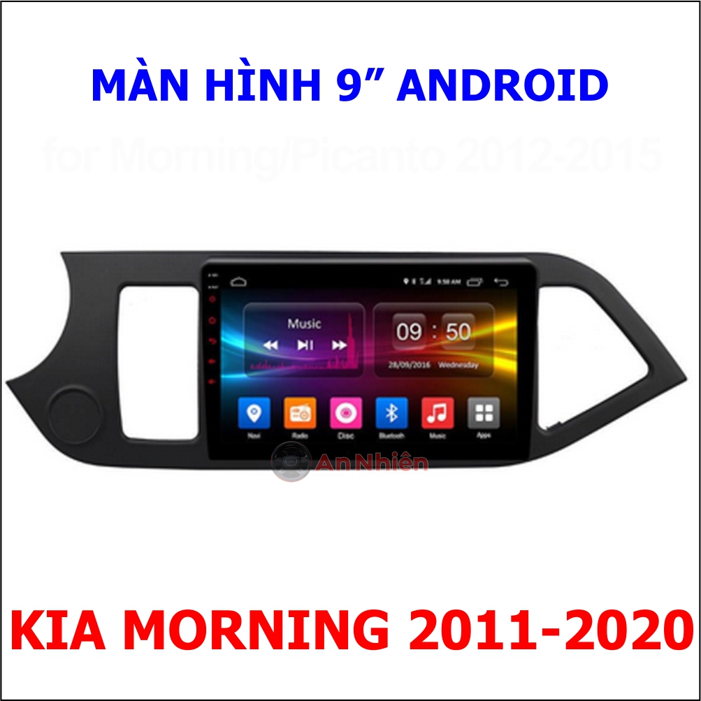 [Kho Hải Phòng] Màn Hình 9 inch Cho Xe ELANTRA, i10, Morning - Chạy Android Tiếng Việt, điều khiển giọng nói, Tích Hợp GPS , vô lăng, Xem Camera Lùi,Kèm Mặt Dưỡng Giắc Zin Cho Xe HUYNDAI i10, HYUNDAI ELANTRA, KIA MORNING