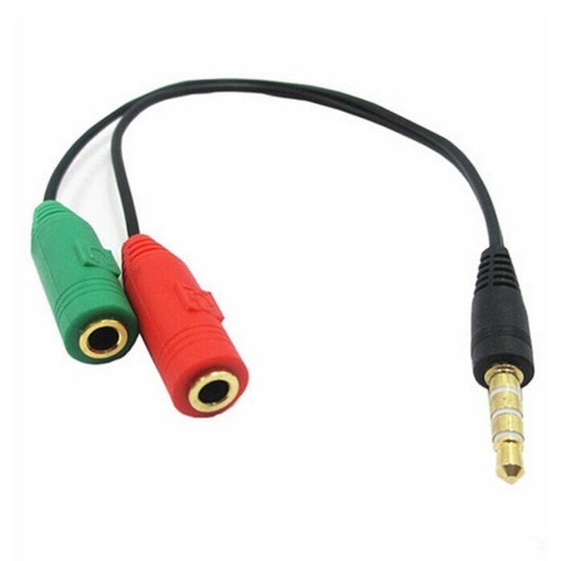 Cáp chia Audio 3.5mm /  Dây chuyển từ Jack 3.5ly sang 2 đầu lỗ Micro và Phone