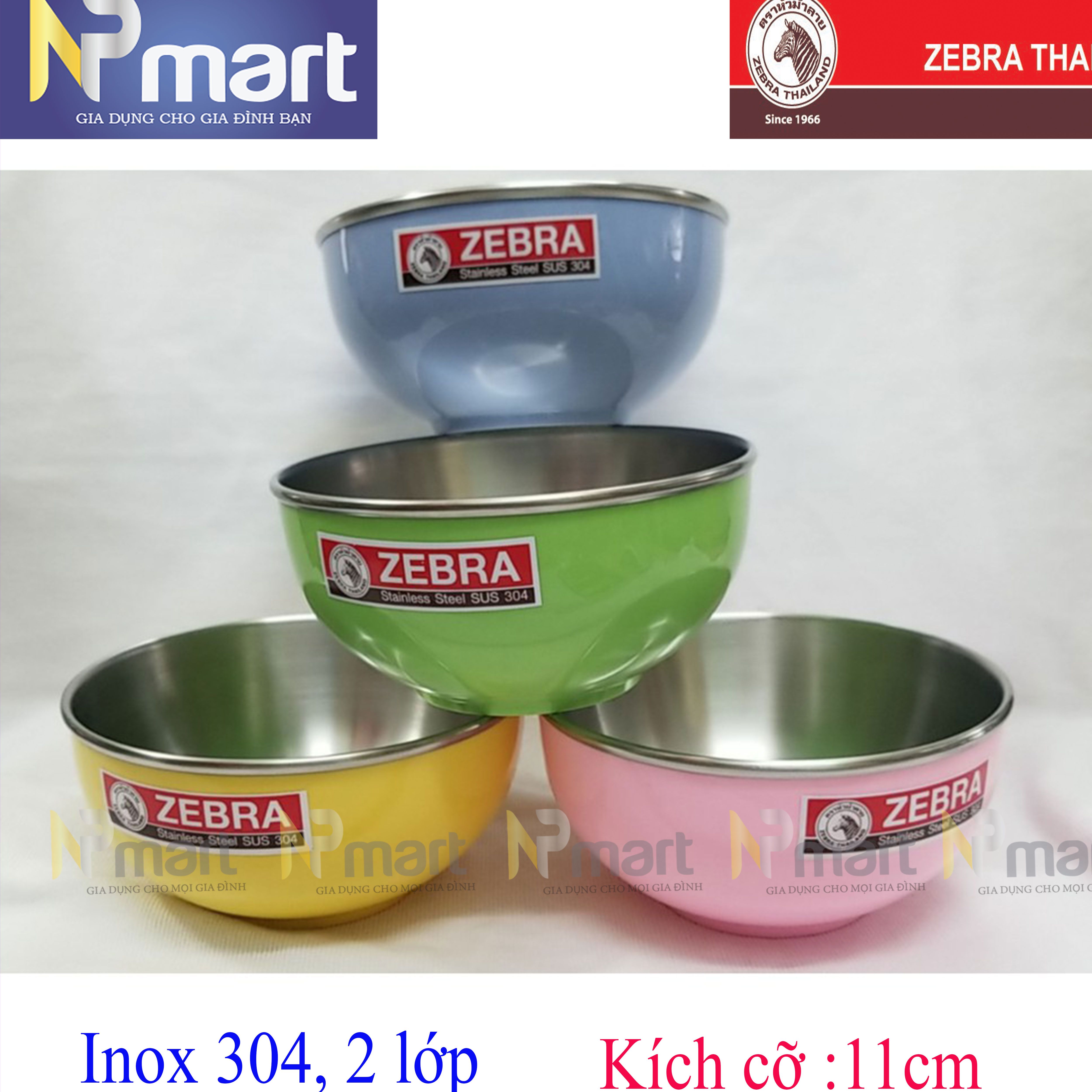 CHÉN INOX ZEBRA HAI LỚP 11CM - 124002