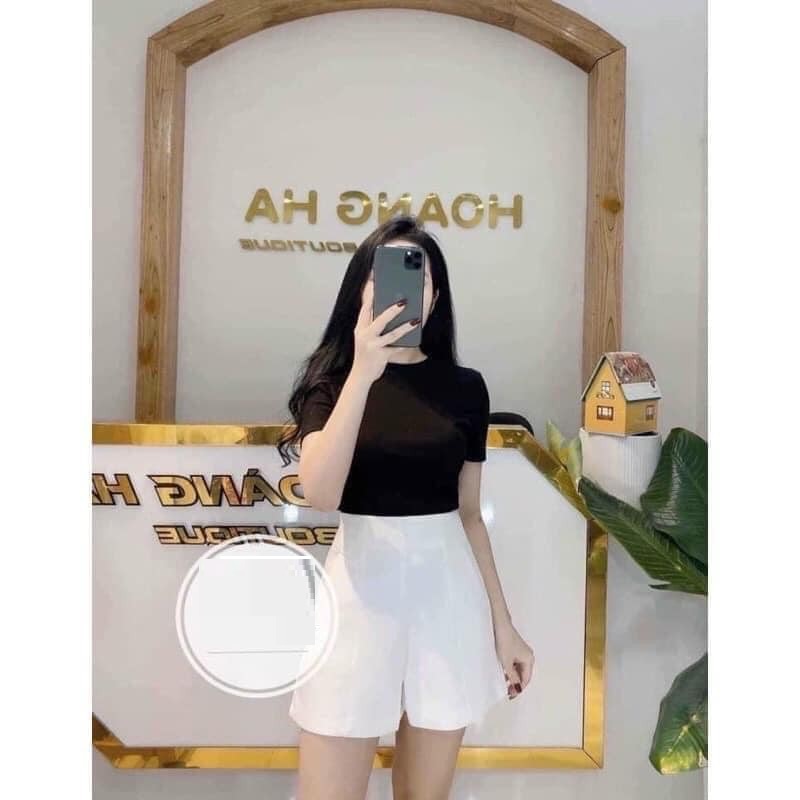 Quần short nữ TUYẾT MƯA khoá cạnh lưng coa mix đồ cực xinh luôn ạ