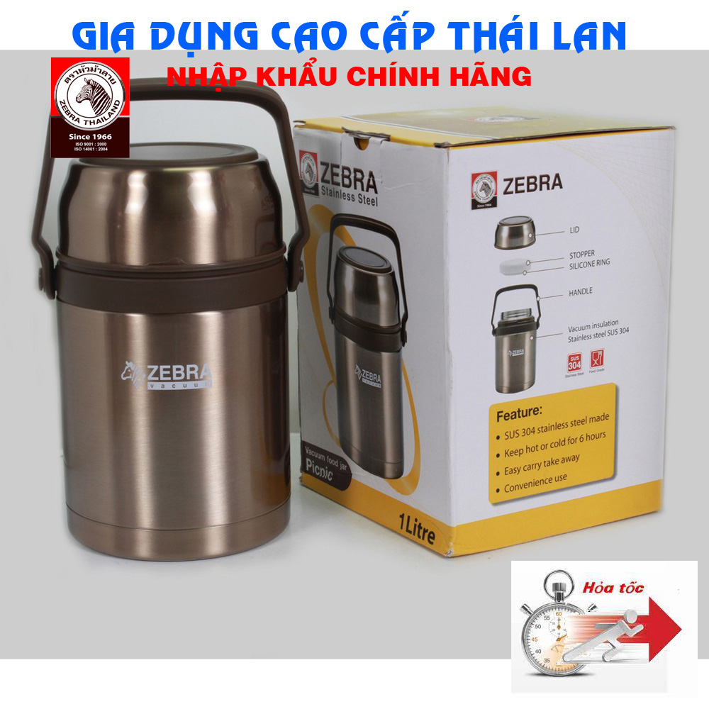 Bình ủ cháo inox 304 zebra giữ nhiệt 1l - 152435