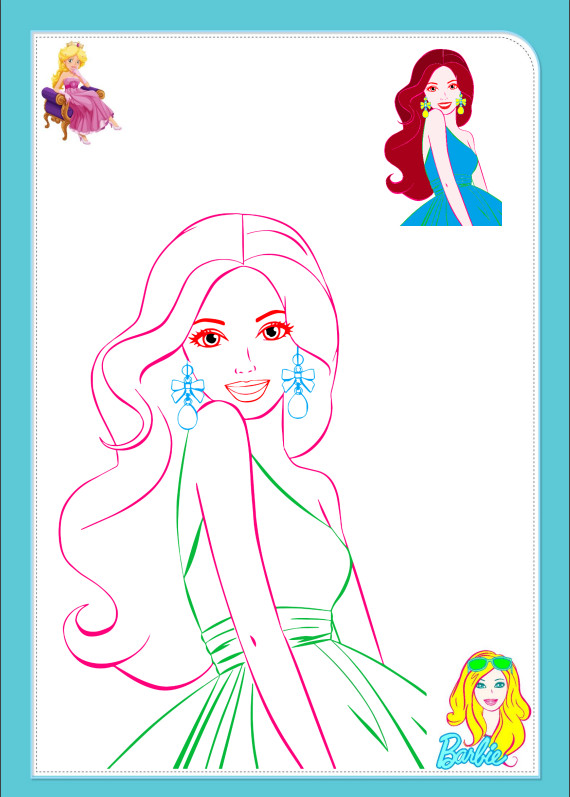 TÔ MÀU CÙNG BÉ - Công chúa barbie