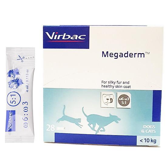 COMBO 5 GÓI GEL VIRBAC MEGADERM NUÔI DƯỠNG ĐẸP DA LÔNG ( 1 gói 4ml)