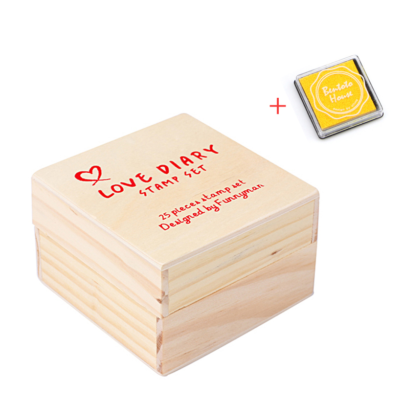Bộ con dấu Love Diary kèm hộp mực cho con dấu màu ngẫu nhiên