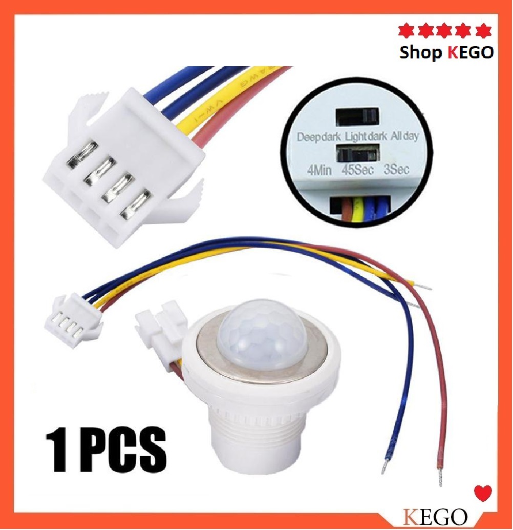 Bộ công tắc cảm biến chuyển động hồng ngoại điều chỉnh được thời gian và độ nhạy sáng
