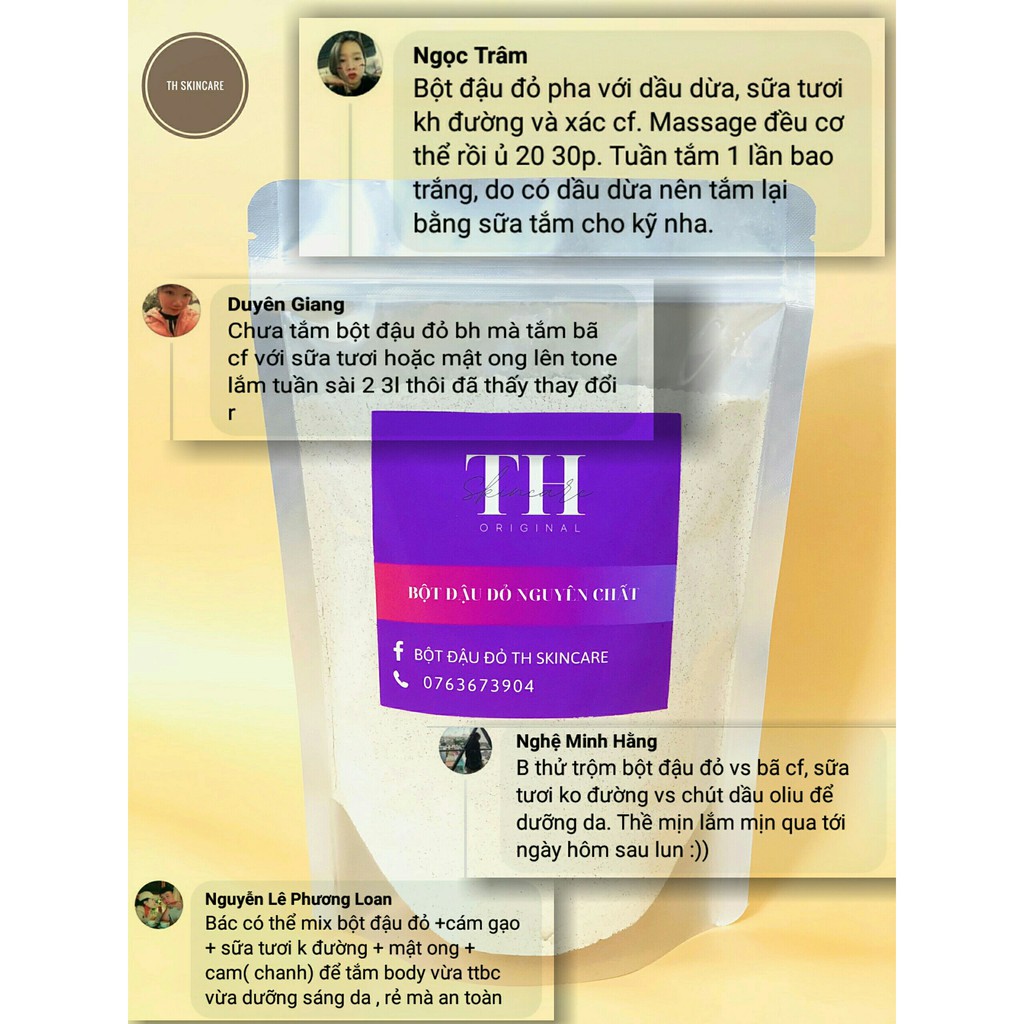 Combo Bột cám gạo + Bột đậu đỏ 250gram TH Skincare
