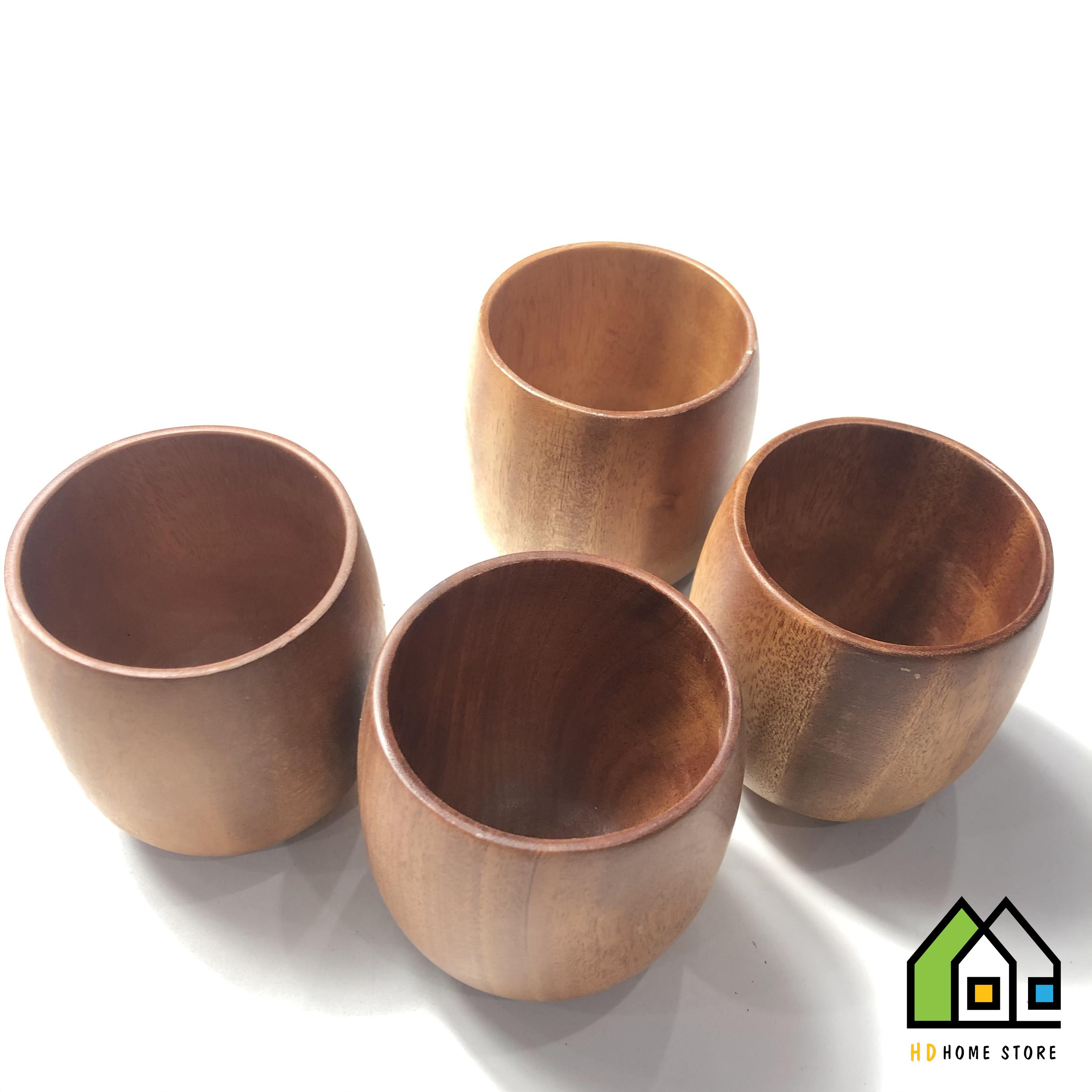 Ly gỗ xà cừ bo tròn đáy