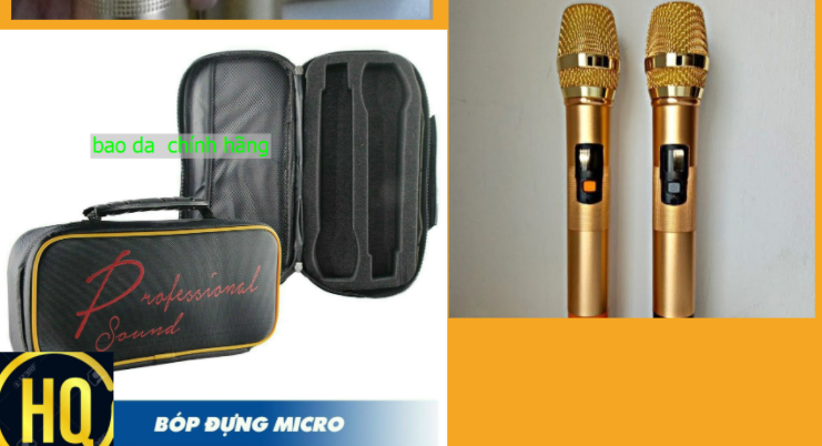 Bao da đựng micro không dây Loại 2 Micro míc   aiwa v33  bao hay  loa kéo 200w 300w