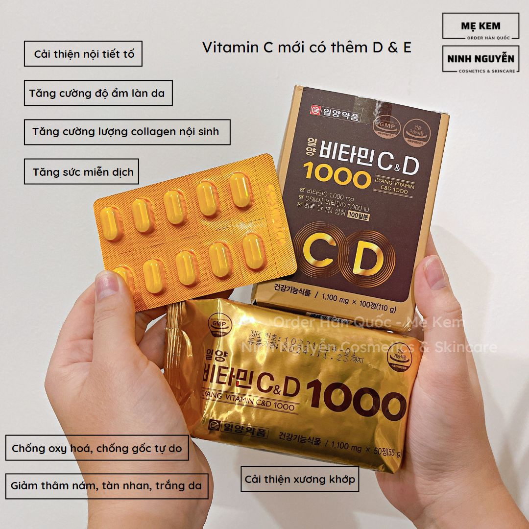 Vitamin C & D 1000 Ilyang Hàn Quốc - Vitamin C mới có thêm D & E