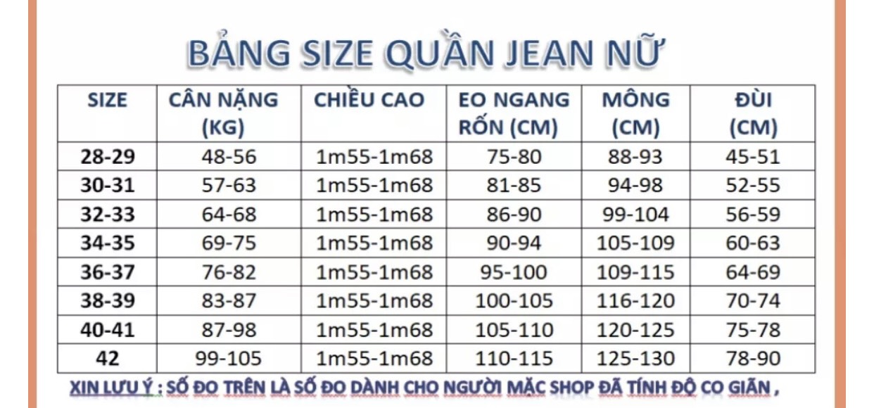👉👖❤️Quần Jeans Nữ Big Size 👉ống ôm vừa