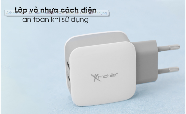 Adapter sạc 3.4A Dual Xmobile DS702 Trắng