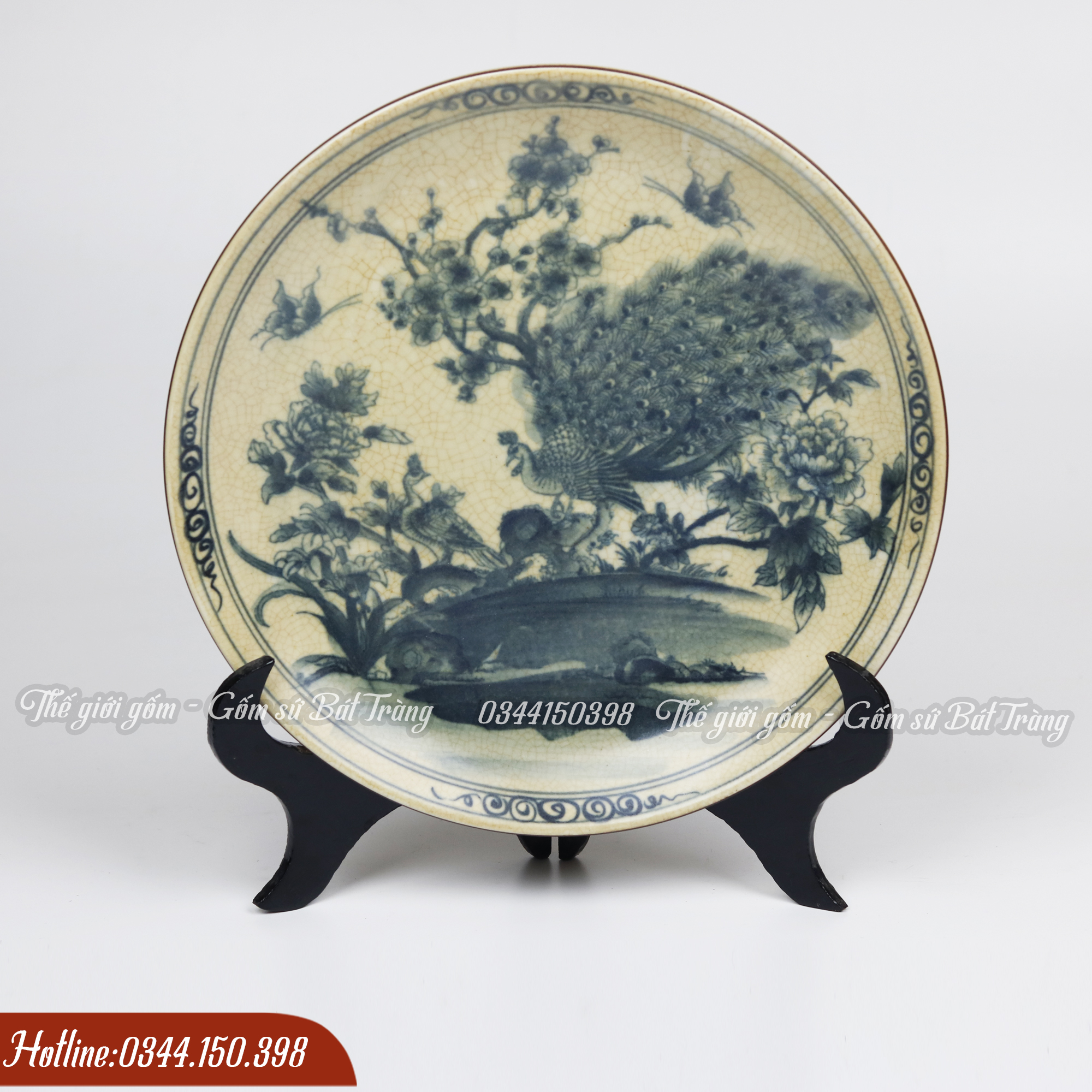 Đĩa Cảnh Men Rạn Bát Tràng Cao Cấp Φ 26cm