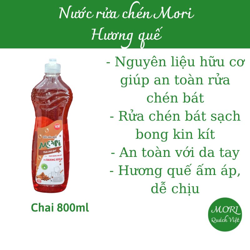 Nước rửa chén MORI hương sả chanh/ quế, 800ml