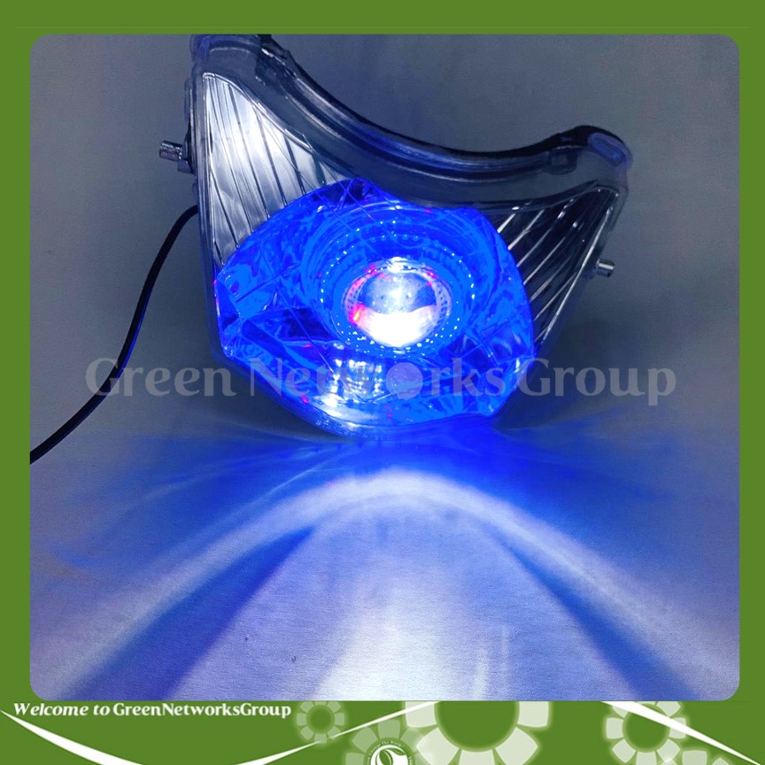 [HCM]Đầu đèn pha led bi cầu lớn cho xe Wave A 2016 Greennetworks ( Chế Độ Cos pha Chớp - Ánh sáng Xanh )