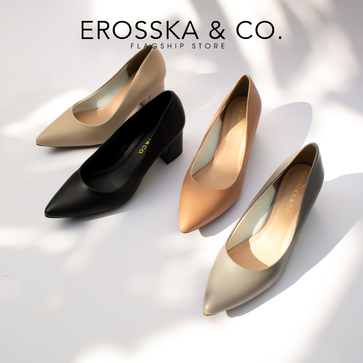 Giày cao gót Erosska mũi nhọn kiểu dáng cơ bản cao 5cm EP011 (BR)