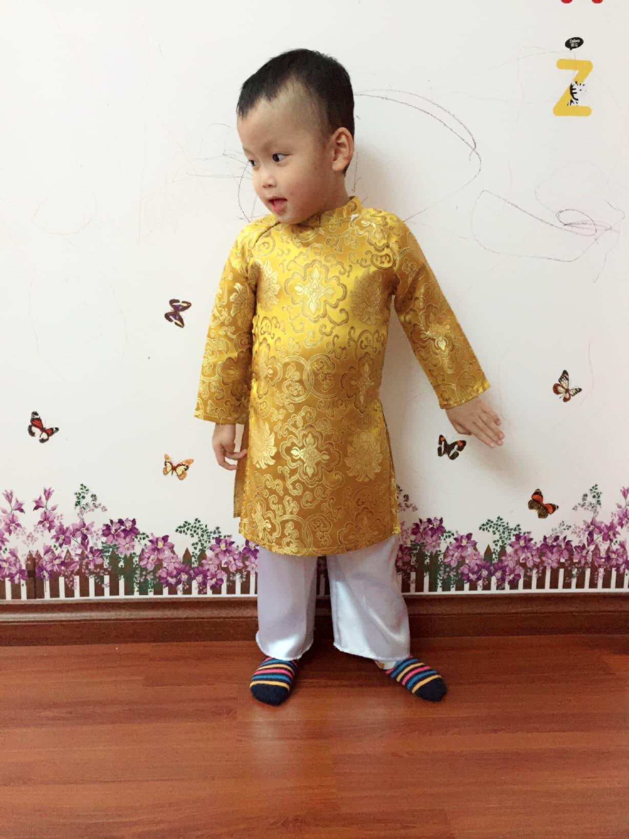 (SIÊU HOT) Áo dài cách tân cho bé trai (kèm quần lụa)