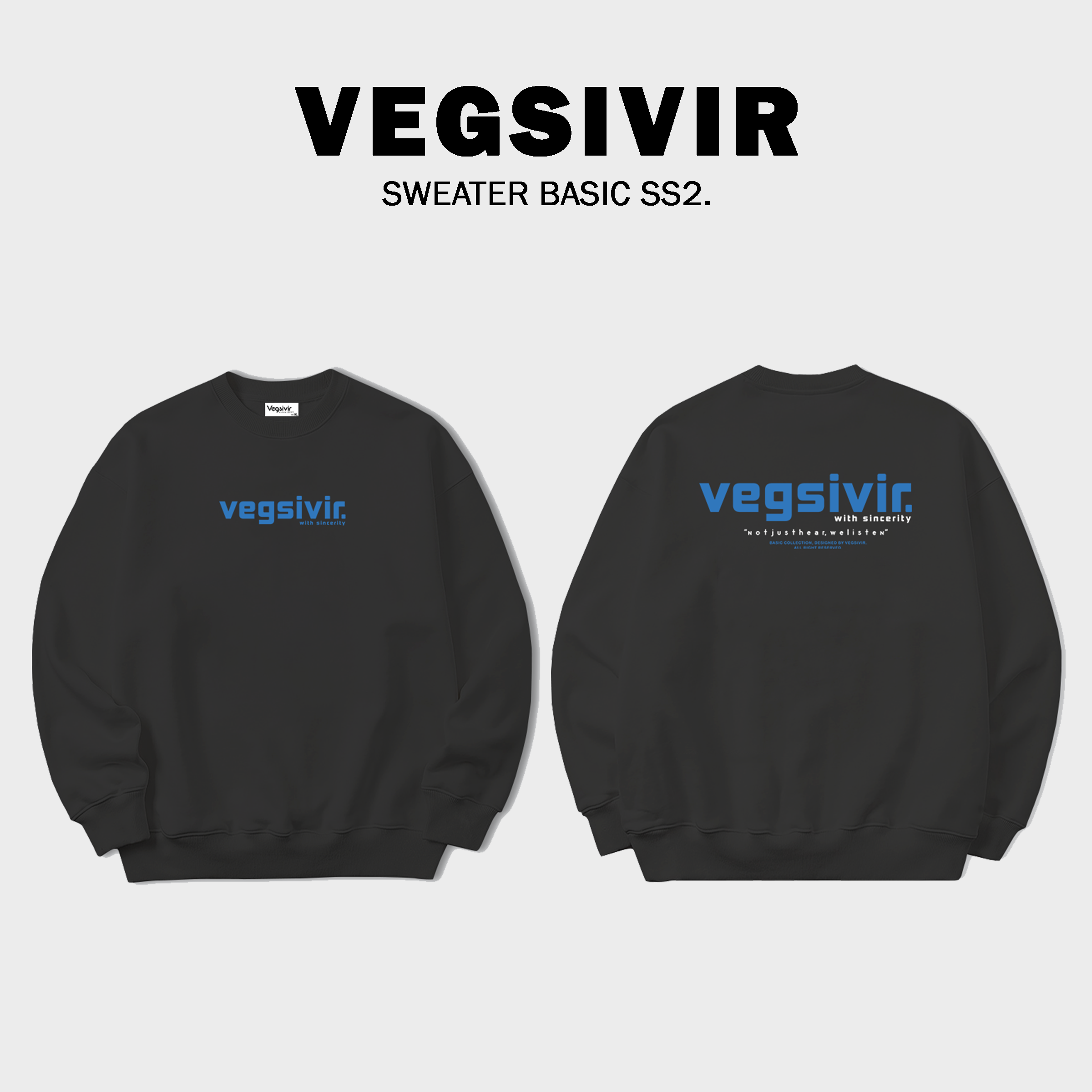 Áo sweater nỉ chân cua VEGSIVIR - BASIC SS2