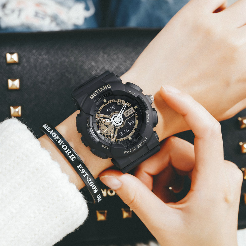 Đồng hồ thể thao SIÊU XỊN nam nữ MSTIANQ M115 máy điện tử dây nhựa siêu bền có lịch ngày tự động kháng nước 3ATM bảo hành 6 tháng